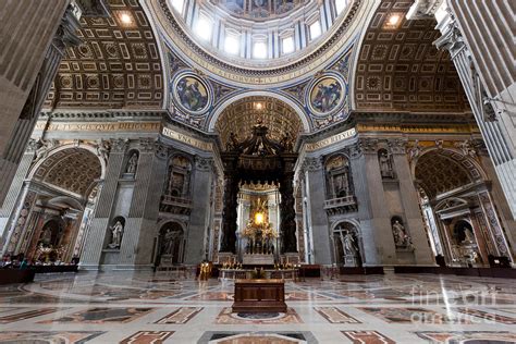 Inside of St. Peter Basilica in Vatican City Photograph by Michal Bednarek