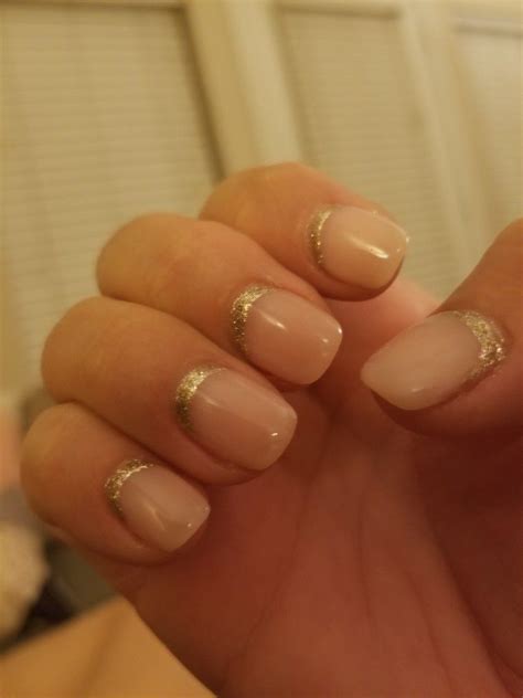 Nude And Gold Nails Gold Nails Nails Minimalist Nails
