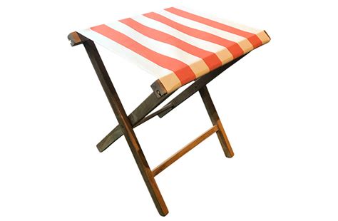 Portable Folding Wooden Stools With Striped Seats The Stripes Company Uk