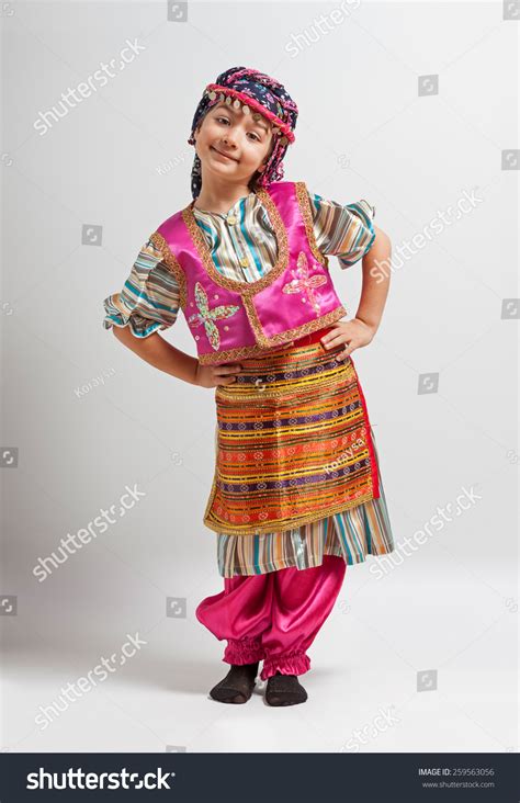 Little Girl Traditional Turkish Folklore Costume Stock Photo 259563056