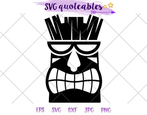 Tiki Mask Silhouette Svg Clipart Cut File Island Outdoor Etsy