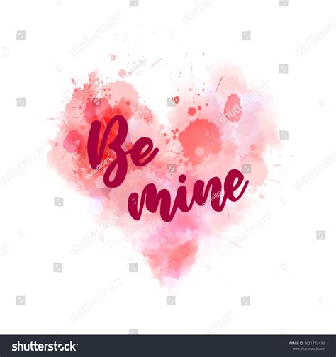 Be Mine Handwritten Modern Calligraphy Lettering Stock Vector (Royalty ...