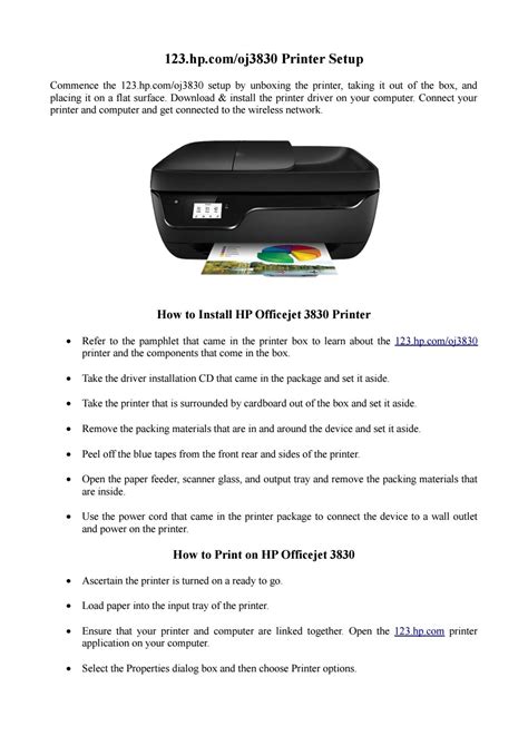 Quick And Complete Hp Officejet 3830 Printer Setup By Jessica Michael Issuu