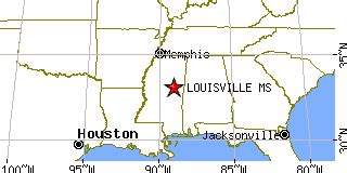 Louisville, Mississippi (MS) ~ population data, races, housing & economy