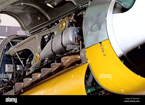 engine   historic german warbird messerschmitt bf  stock photo