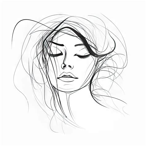 Premium Ai Image Abstract Woman Face Line Drawing For Cosmetics And