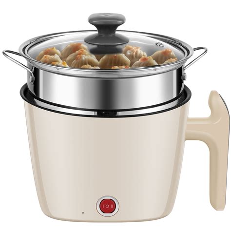 Gpoty Electric Hot Pot Oz Non Stick Ramen Noodles Cooker With Steamer Electric Cooker Speed