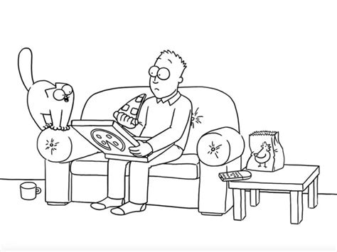 Создать мем "кот саймон мультик, раскраски кот саймон, кот саймона ...