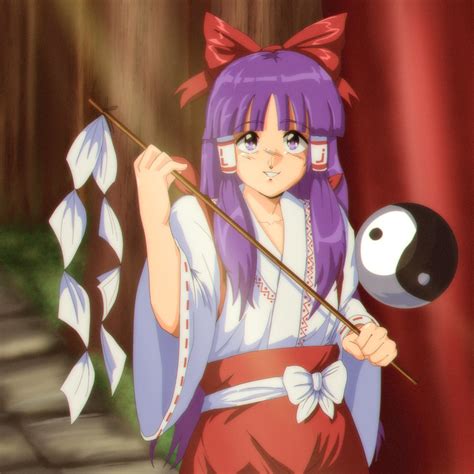 Safebooru 1990s Style Absurdres Bow Gohei Hair Bow Hair Tubes Hakama Hakurei Reimu Hakurei