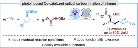 Photoinduced CopperCatalyzed ThreeComponent Radical Carboamination Of