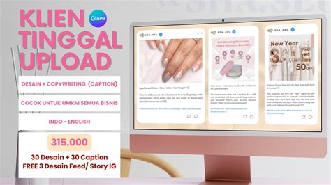 KLIEN TINGGAL UPLOAD Jasa Desain Feed Instagram Sosial Media