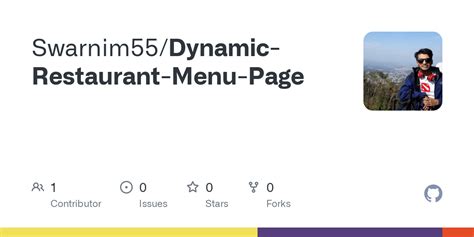 github swarnimdynamic restaurant menu page