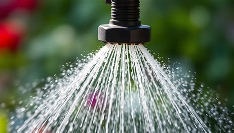 Overhead Irrigation System Or Sprinkler For Garden Bed Focus On