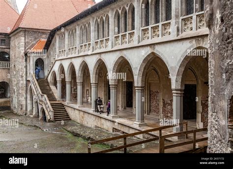 Images From The Inner Courtyard Of The Hunedoara Castle Also Known A