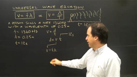 Universal Wave Equation Sample Problem V=f*Lambda - YouTube