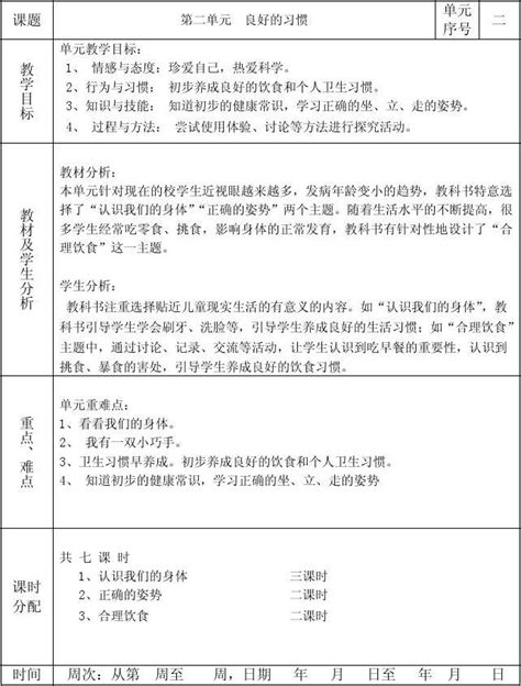 一年级品德与生活第二单元上册教案教案word文档在线阅读与下载无忧文档