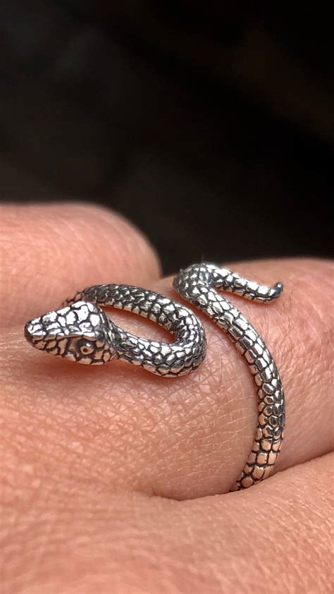 Snake Ring Silver Snake Ring Adjustable Snake Ring Spiral Etsy