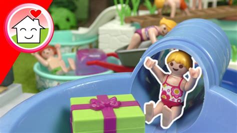 Playmobil Familie Hauser Lenas Geburtstag Mit Pool Parkour Garten