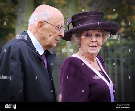 Dutch Queen Beatrix Welcomes Italian President Giorgio Napolitano At