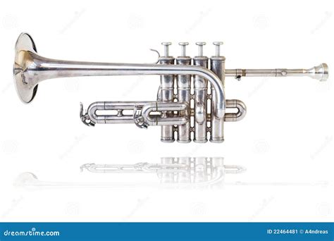 Silver Golden Piccolo Trumpet Stock Image - Image of artistic, four ...