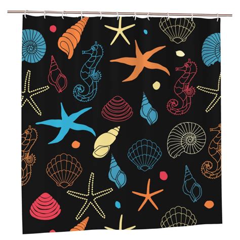 Yfyang Waterproof Bathroom Shower Curtain Hand Drawn Marine Life