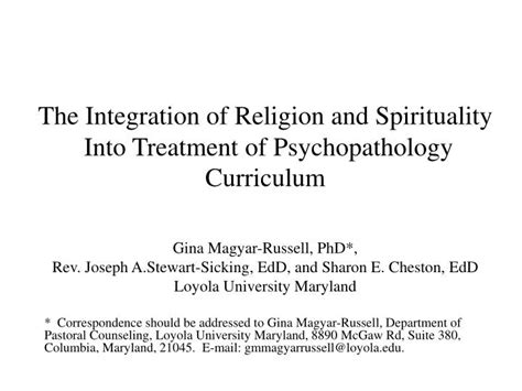 Ppt The Integration Of Religion And Spirituality Into Treatment Of