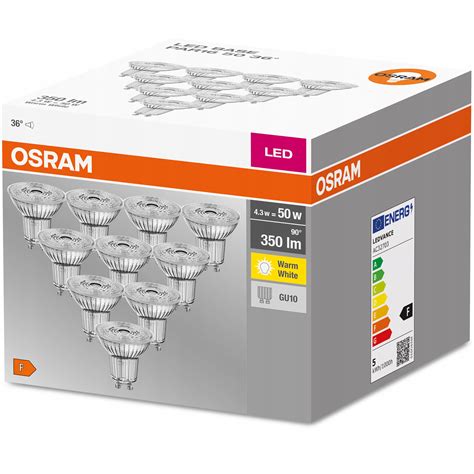 Osram 10x żarówka Led Gu10 4 3w 50w 2700k 350lm 6680 • Cena Opinie