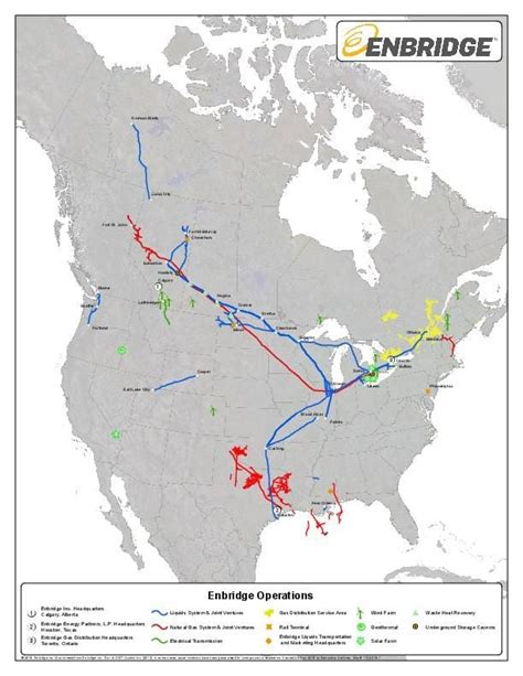 Enbridge map of 2015 North America operations