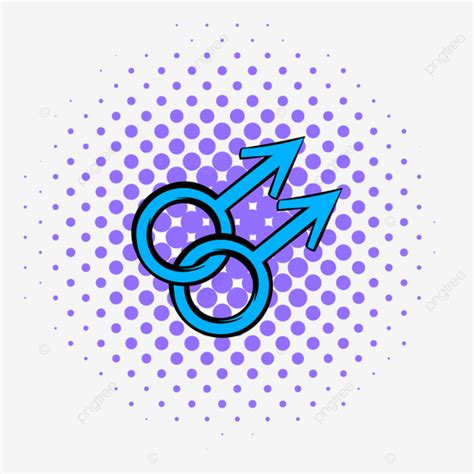 Male Gay Symbol Icon In Comics Style On A White Background Homo