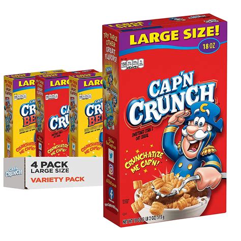 Captain Crunch Breakfast Cereal 2 Flavor Variety Pack 4 Pack