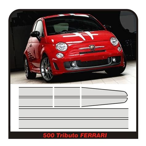 Adesivi Fasce Adesive Per Fiat 500 Abarth TRIBUTO FERRARI Strisce 695