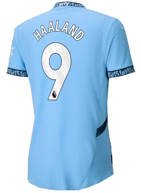 Manchester City Home Authentic Shirt With Haaland Printing