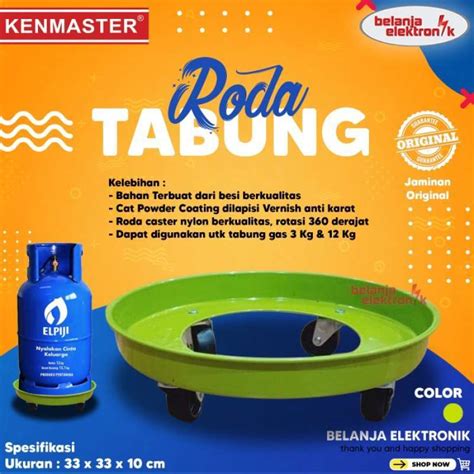 Jual Kenmaster Roda Tatakan Tabung Gas Besi Warna Hijau Serbaguna Di