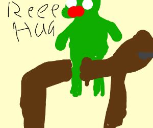 Cowboy Pepe on a horse yelling "REEEE-HA!" - Drawception