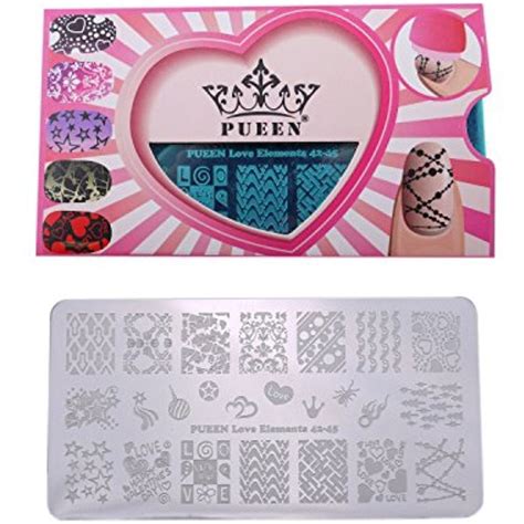 Pueen Nail Art Stamping Plate Love Elements Nailartaccessories