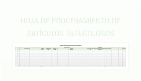 Plantillas Hoja De Procesamiento Para Hojas de Cálculo de Google y