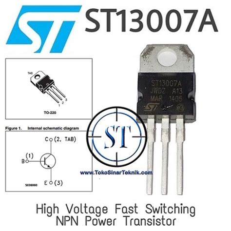 Jual MJE 13007 ST13007A Transistor Switching Audio High Voltage Fast