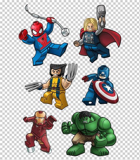 Seis Superh Roes Ilustraciones De Lego Lego Marvel Super Heroes