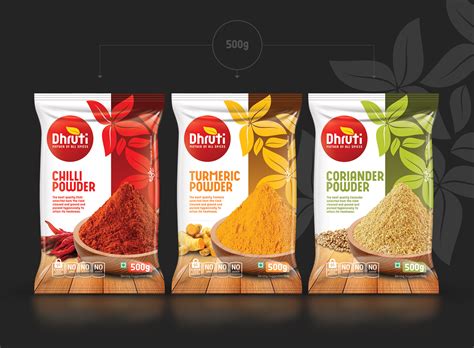 Dhruti Spices Packaging Design Regin In