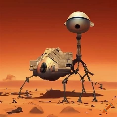 Image Of A Martian With A Spaceship