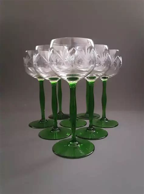 Acht Elegante Antike Alte Jugendstil Weingl Ser Um Glasform