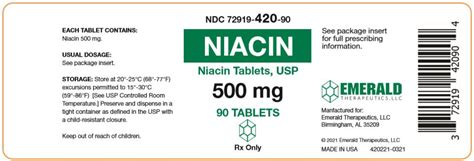 Niacin Tablets - FDA prescribing information, side effects and uses