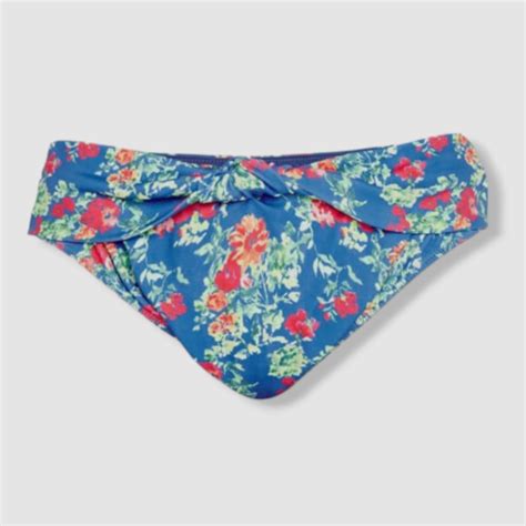 165 Caroline Constas Women Blue Floral Kianna Bikini Bottom Swimwear Sz Medium EBay