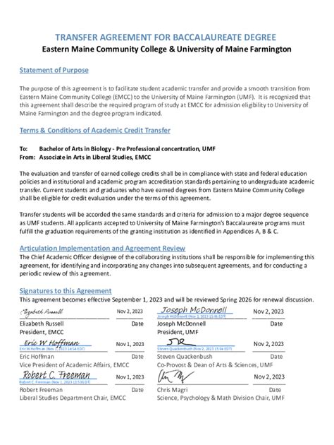 Fillable Online Emcc Umf Pk Articulation Agreement Docx