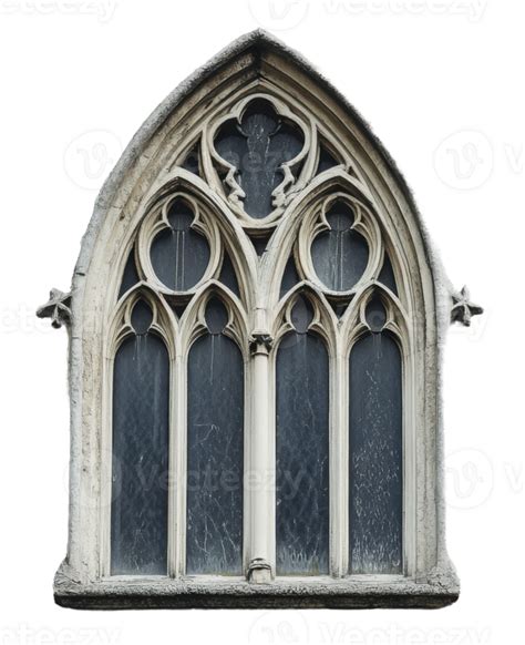 Gothic Arched Window With Intricate Stonework Cut Out Stock 49223022 Png