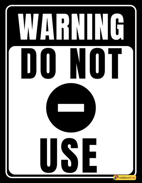 10 Printable Do Not Use Sign Printable World