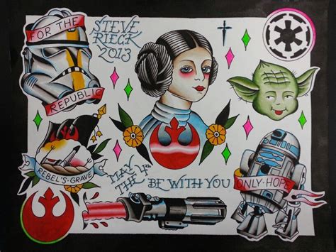 May The Th Be With You Tattoo Flash By Steve Rieck Las Vegas