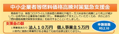 「中小企業者等燃料価格高騰対策緊急支援金」のご案内 十和田商工会議所