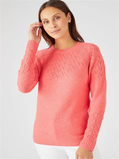 Pull Maille Fantaisie Damart Rose Kiabi