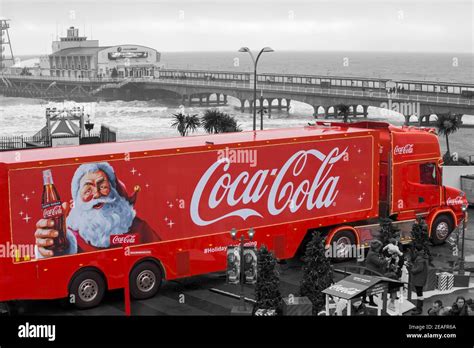 Coca Cola Truck At The Seafront At Bournemouth Dorset Uk In December